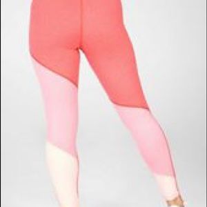 High-waisted heathered colorblock 7/8 leggings